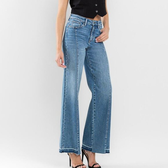 NWT Flying Monkey Super High Rise Split Seam Wide Leg Jeans - Picture 10 of 10